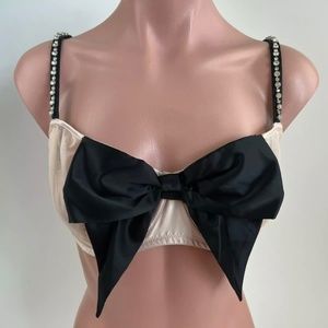 Victoria's Secret Satin Dream Angels Push Up w/o Padding Bra w/ Bow 36DDD -NWT